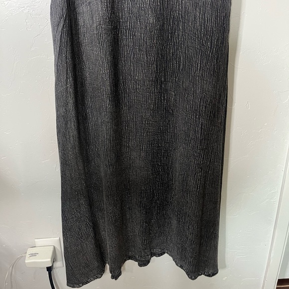24 Karat Acid Wash Crinkle Gray Sleeveless Vintage 100% Rayin Dress Women’s XL - Picture 8 of 8